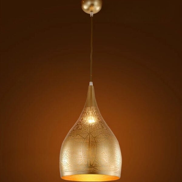 Suspension LED raffinée aux motifs orientaux ajourés