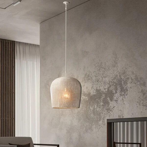 Suspension luminaire artisanale en osier naturel