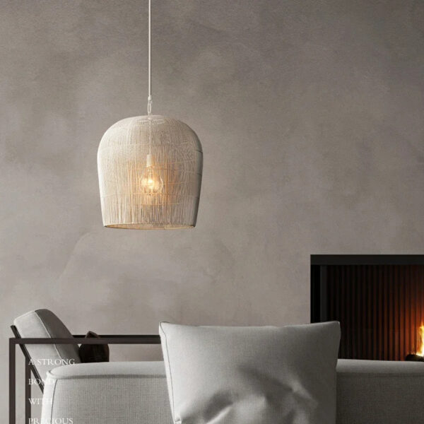 Suspension luminaire artisanale en osier naturel