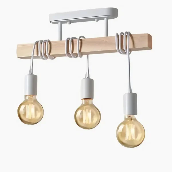Houten hanglamp geïnspireerd op antiek design