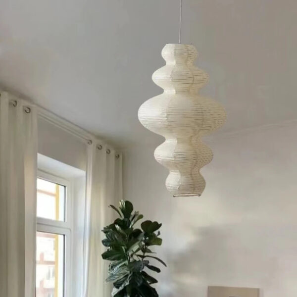 Suspension luminaire géométrique en papier, inspiration japonaise