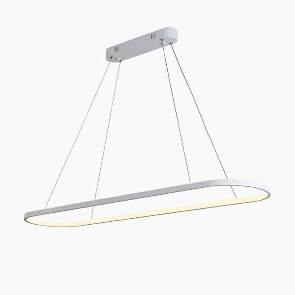 Ovale LED hanglamp in verfijnd wit metaal