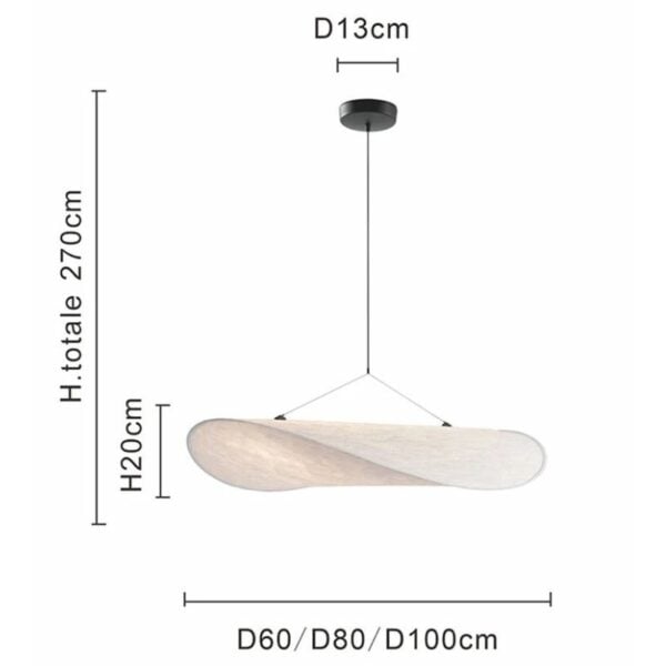 Suspension luminaire raffinée en soie aux lignes contemporaines