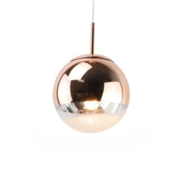Suspension luminaire sphérique en métal noble