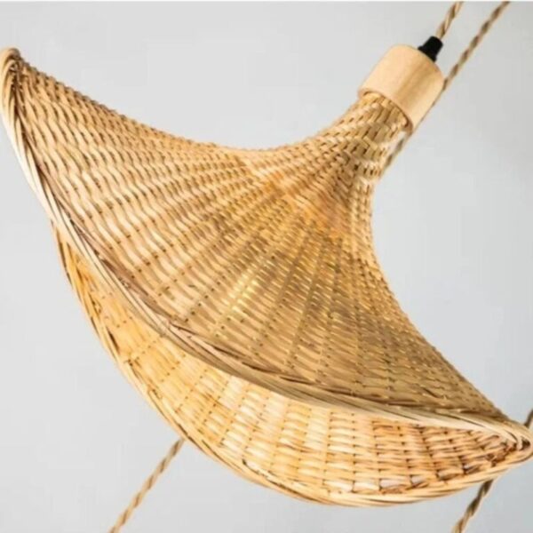 Suspension luminaire trio en rotin naturel tressé