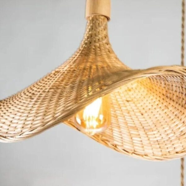 Suspension luminaire trio en rotin naturel tressé