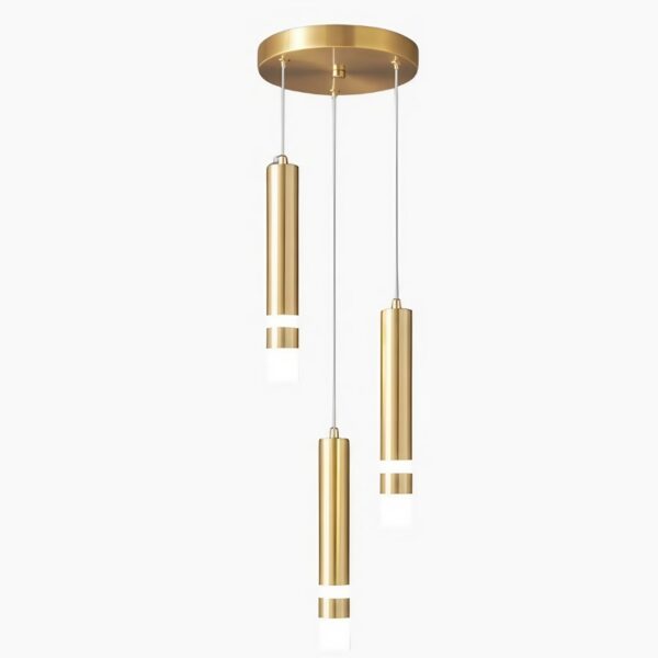 Driepoot hanglamp in geborsteld gouden afwerking
