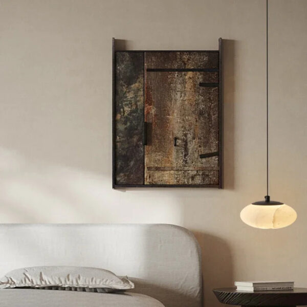 Ronde hanglamp in marmer met een puur ontwerp