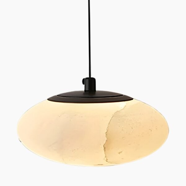 Ronde hanglamp in marmer met een puur ontwerp