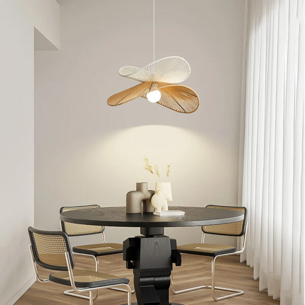 Houten hanglamp, Oosterse Zen-inspiratie