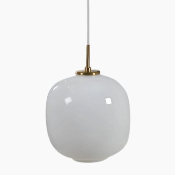 Ronde Scandinavische hanglamp in zuiver wit