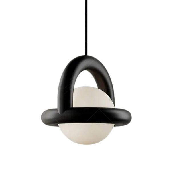 Suspension nordique circulaire en noir mat pour intérieur contemporain