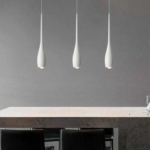 Slanke Scandinavische hanglamp in zuiver witte afwerking