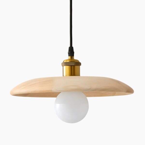 Scandinavische hanglamp in natuurlijk hout
