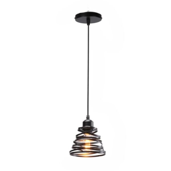 Suspension nordique torsadée en métal noir mat