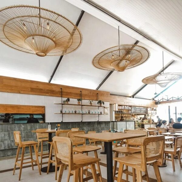 Suspension Lumineuse Artisanale en Rotin Naturel