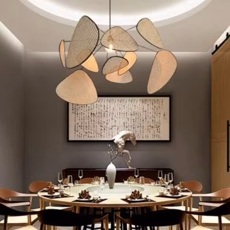 Suspension naturelle rotin style oriental