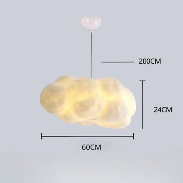 Suspension LED artistique nuage pour intérieur contemporain