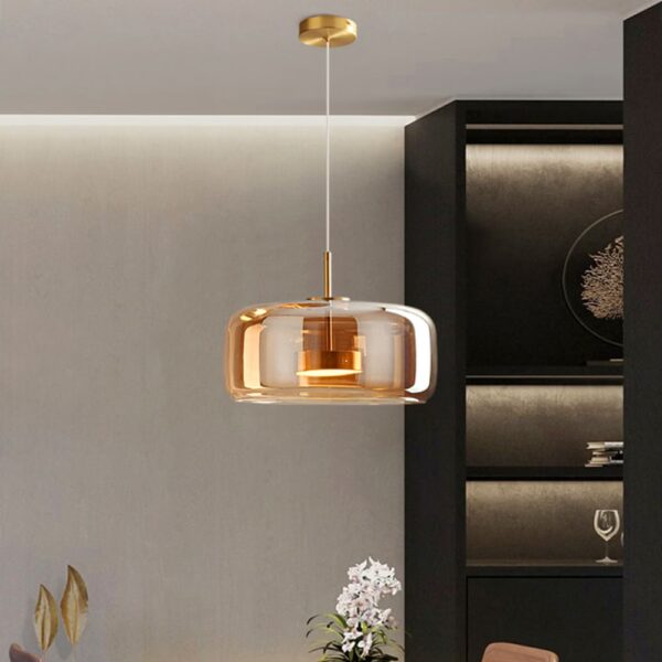 Suspension LED contemporaine en verre épuré