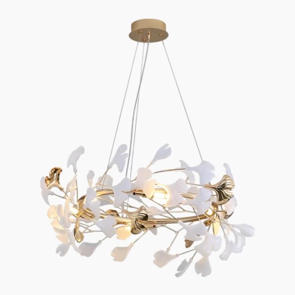 Organische hanglamp met delicate bladeren