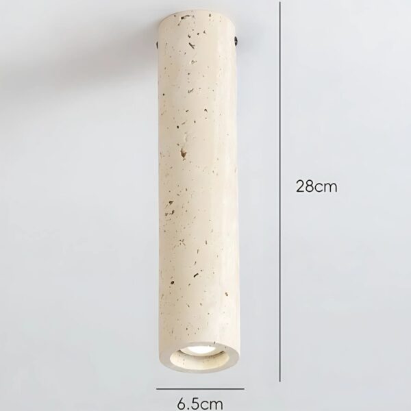 Suspension cylindrique en travertin naturel