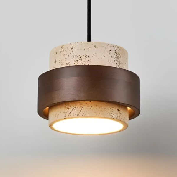 Suspension Design Nordique en Bois et Marbre
