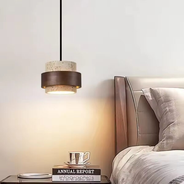 Suspension Design Nordique en Bois et Marbre