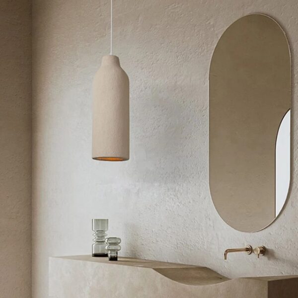 Suspension LED en pierre naturelle d'inspiration zen