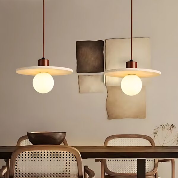 Suspension LED en Travertin, Design Contemporain