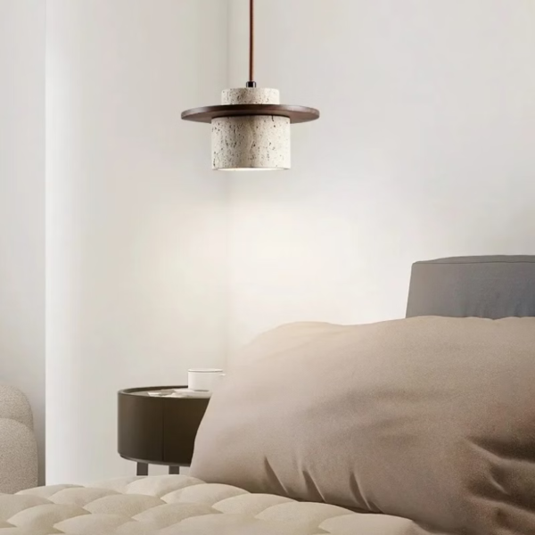 Suspension luminaire LED en pierre naturelle d'inspiration vintage