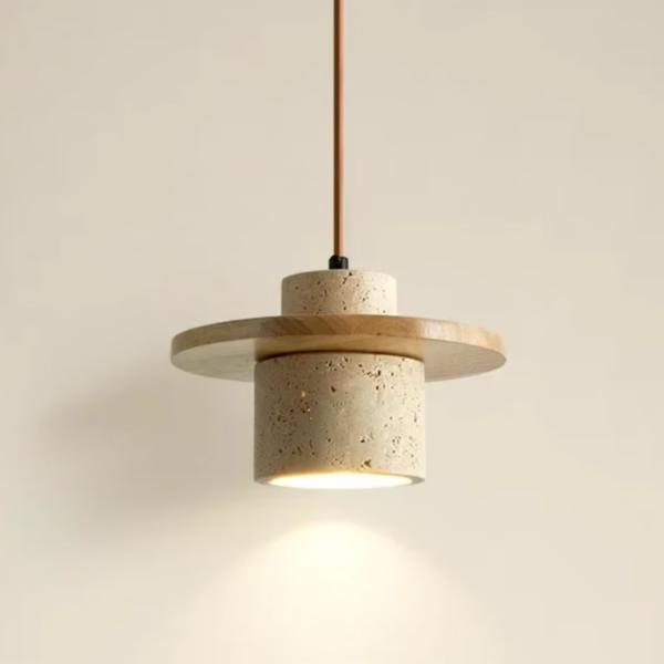 Suspension luminaire LED en pierre naturelle d'inspiration vintage