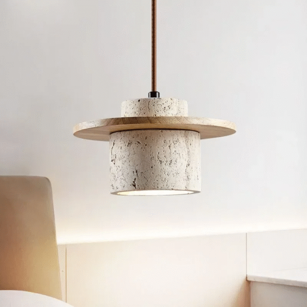 Suspension luminaire LED en pierre naturelle d'inspiration vintage