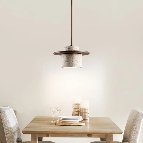 Suspension luminaire LED en pierre naturelle d'inspiration vintage