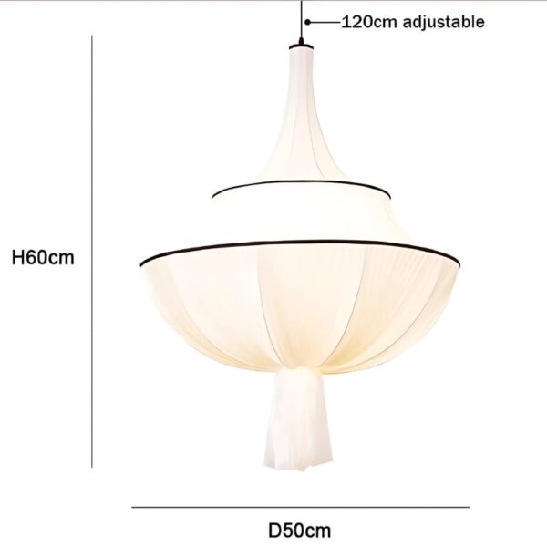Suspension Lumineuse en Tissu d'Inspiration Orientale