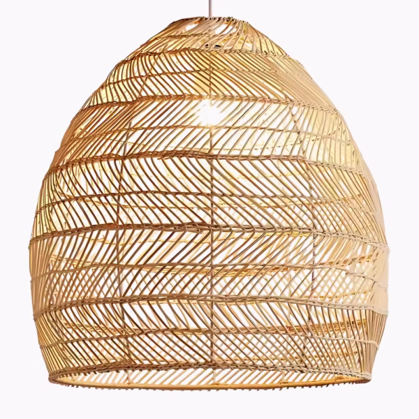 Handgemaakte, oosters geïnspireerde rotan hanglamp