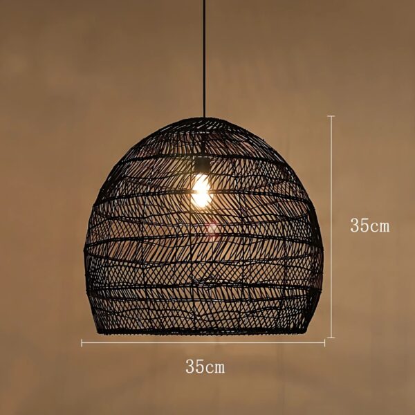 Suspension Artisanale en Rotin d'Inspiration Orientale