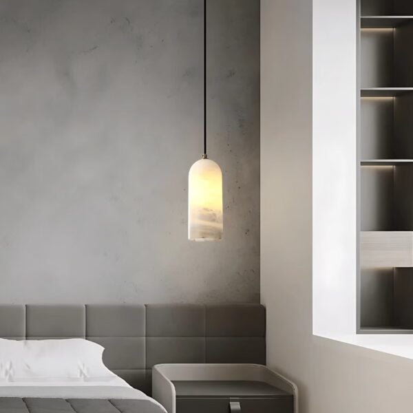 Suspension LED en marbre d'Espagne inspiration nordique