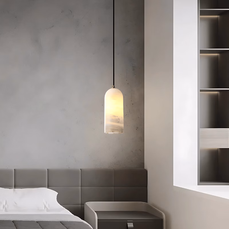 Suspension LED en marbre d'Espagne inspiration nordique