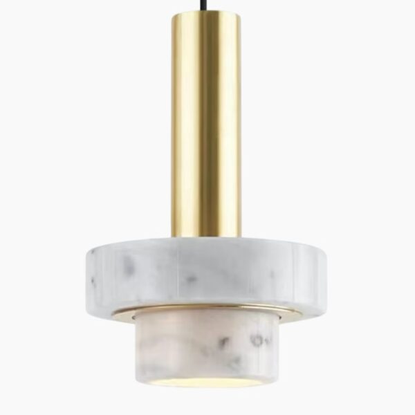 Scandinavisch geïnspireerde LED hanglamp in natuurlijk marmer