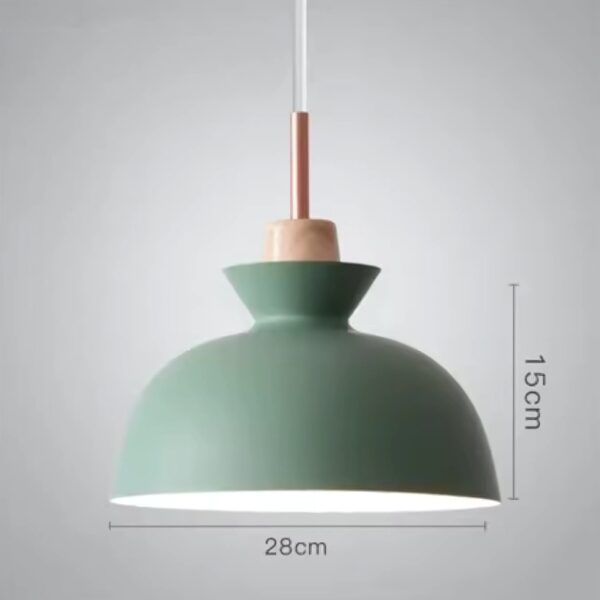 Suspension luminaire design nordique bois et couleur