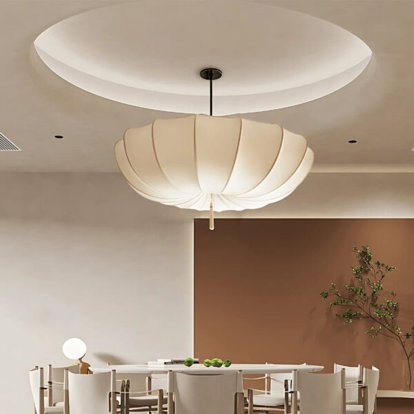 Suspension luminaire en textile inspiration nordique épurée