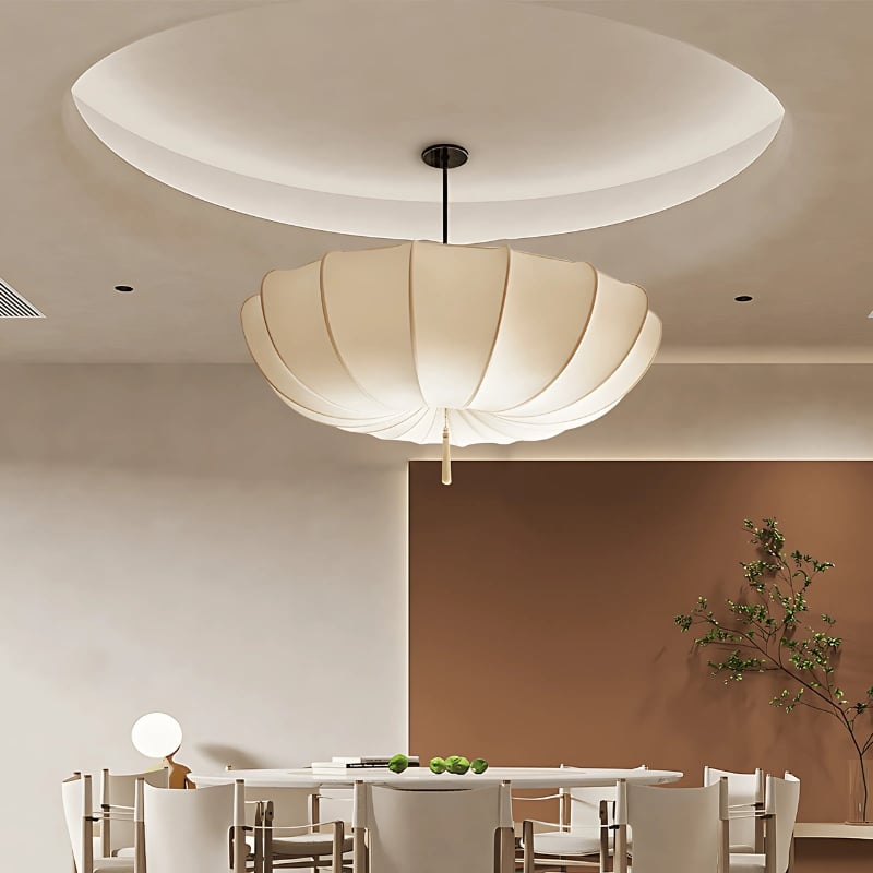 Suspension luminaire en textile inspiration nordique épurée
