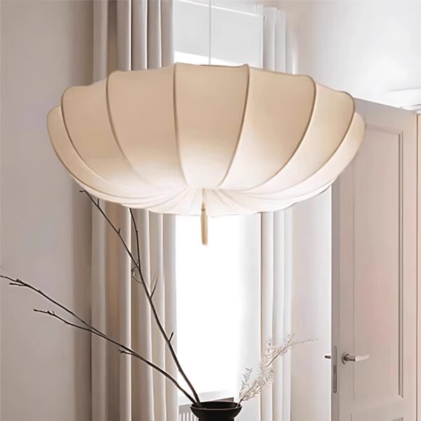 Suspension luminaire en textile inspiration nordique épurée