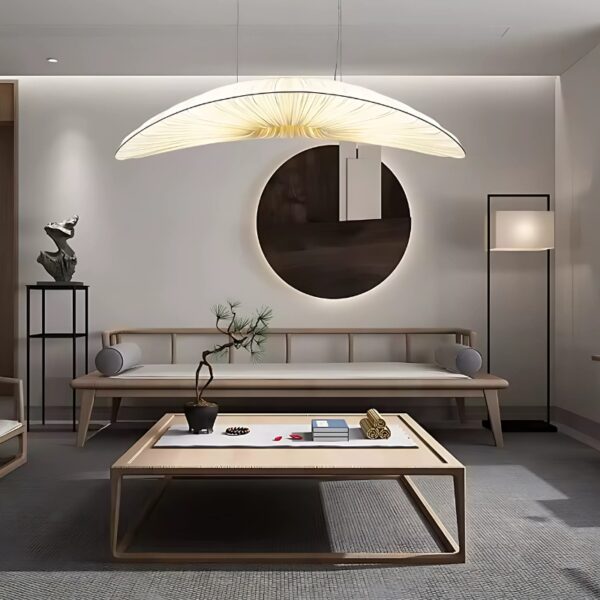 Suspension luminaire en voilage inspiration zen