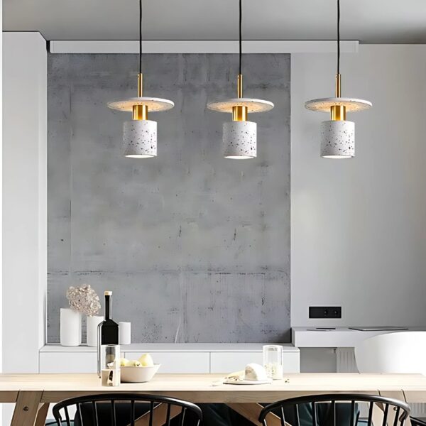 Suspension luminaire LED en marbre d'inspiration nordique