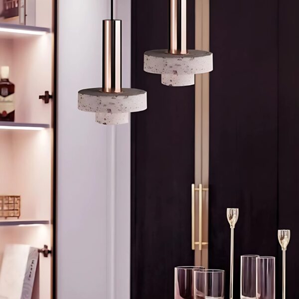 Suspension Luminaire LED Minimaliste en Finition Rose Doré