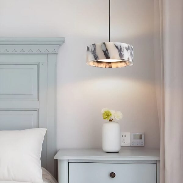 Suspension Lumineuse Contemporaine en Pierre Naturelle