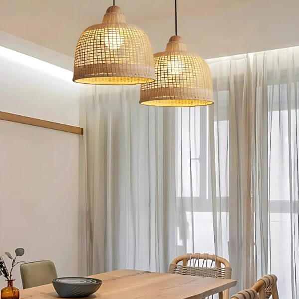 Suspension Artisanale en Bambou Style Vintage