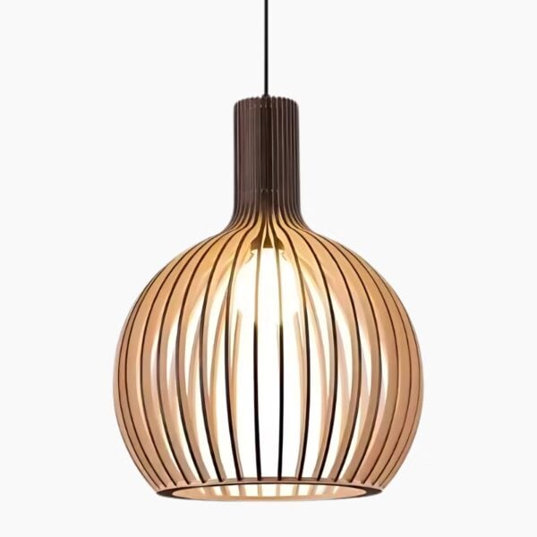 Suspension cage aérienne en bois d'inspiration orientale