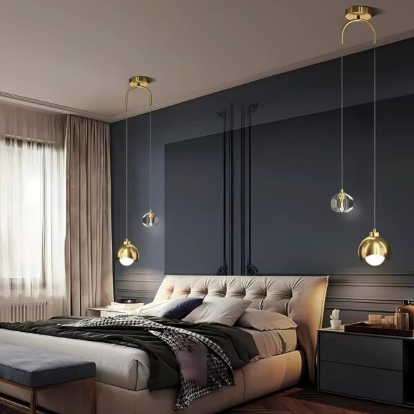 Suspension Contemporaine Cristal aux Accents Nordiques
